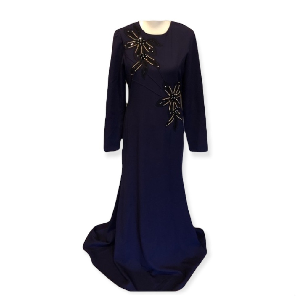 Long sleeve purple formal prom long dress 10